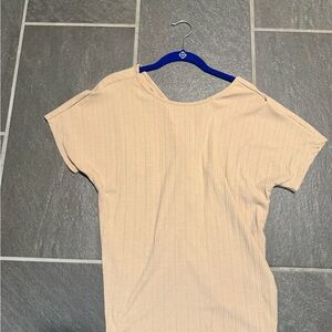Light Beige Short Sleeve Top